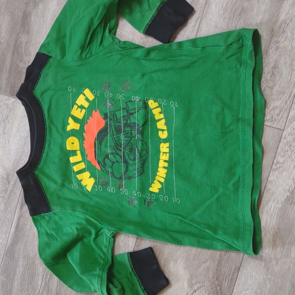 Boys green wild yetti winter camp long sleeve t- shirt by okie dokie